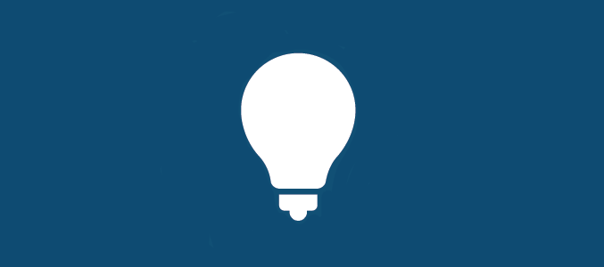 An icon of a lightbulb representing ideas and innovation.