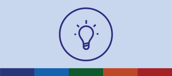 Icon of a lightbulb representing ideas and learning.