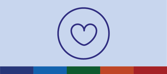 Icon of a heart representing staff health and wellbeing.