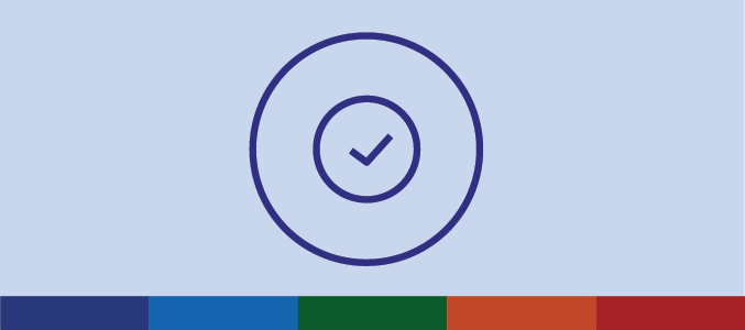 Icon of a ticked circle representing an action successfully achieved.